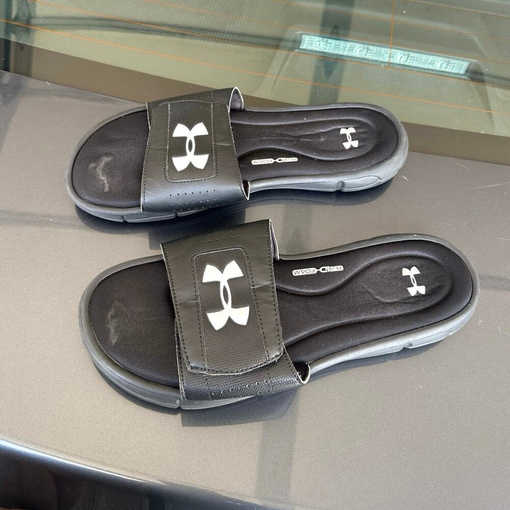 Under Armour Men's Ignite V Slide Size 12 Black Sandals - Picture 5 of 13